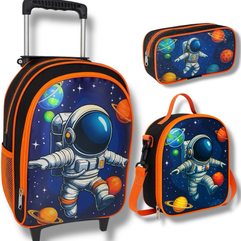 Kit Escolar Menino Astronauta Lancheira Termica Es