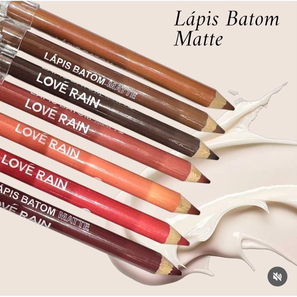 Lápis Batom Matte Love Rain Super Macio Com Alta