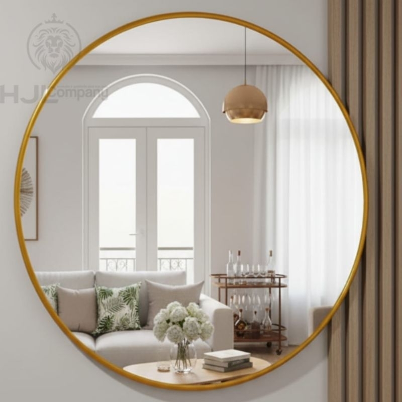 Espelho Redondo Decorativo com Moldura Para Sala Q