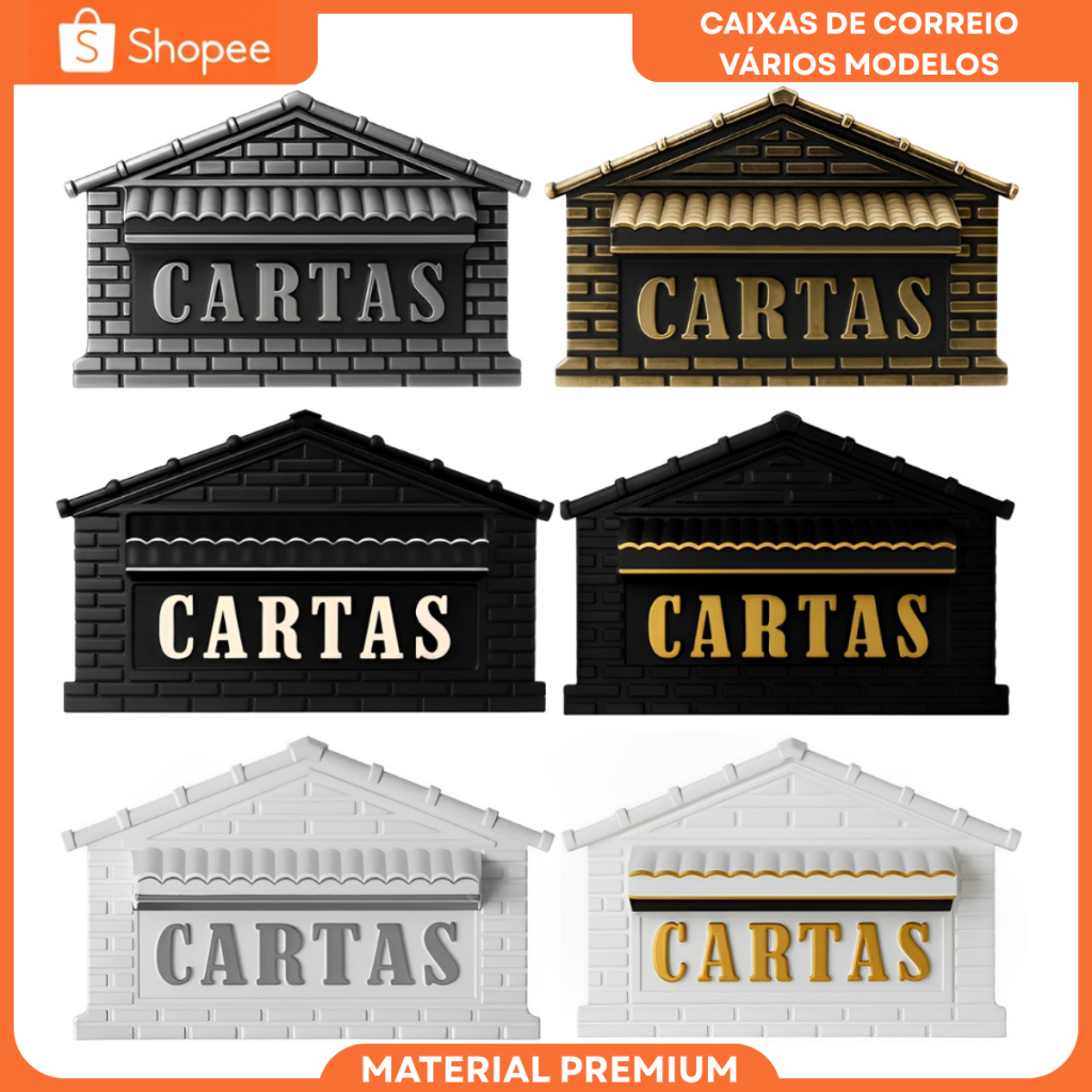 Caixa de Correio Tijolinho Para Grade E Muro em Pv