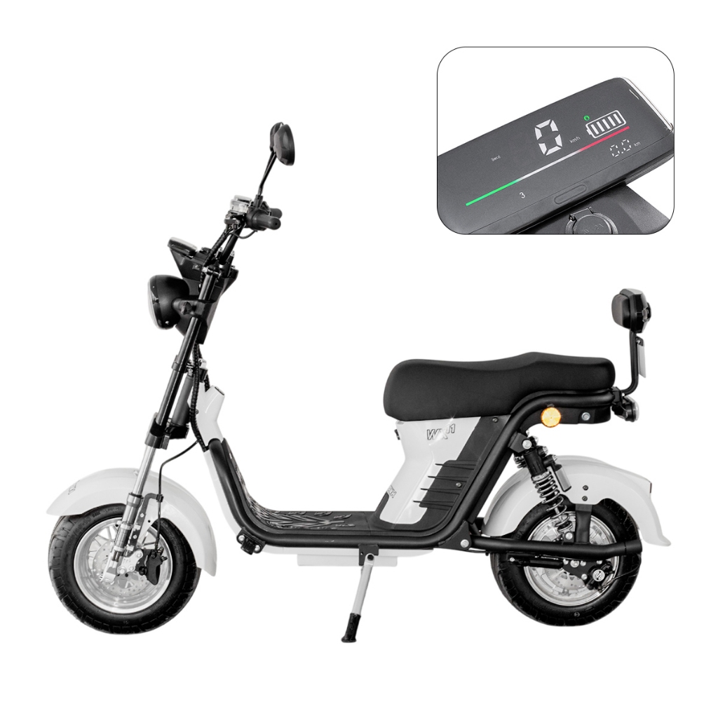 Scooter Moto Elétrica WeHawk WX-11 Branca 1000W 6