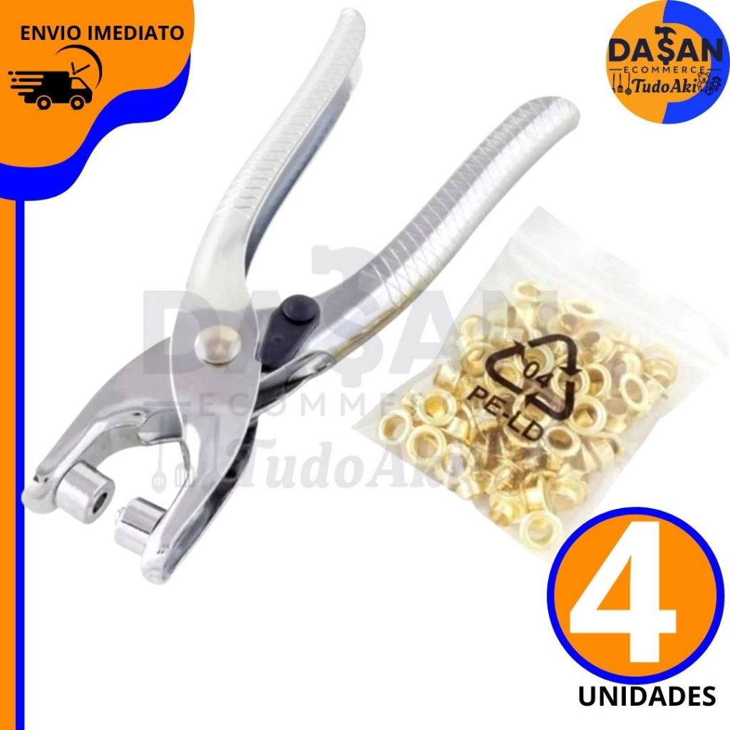 Alicate Aplicador de Ilhós com 100 Peças  Precis