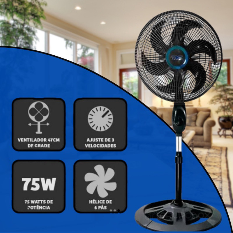 tipo de coluna ventilador TYF 47cm-127cm ajuste de