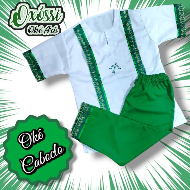 Conjunto Masculino Oxóssi Caboclo Umbanda/Candomb