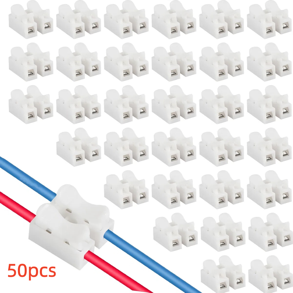kit 50pcs Conector De Fio Led Sem Solda Tipo 2 Via