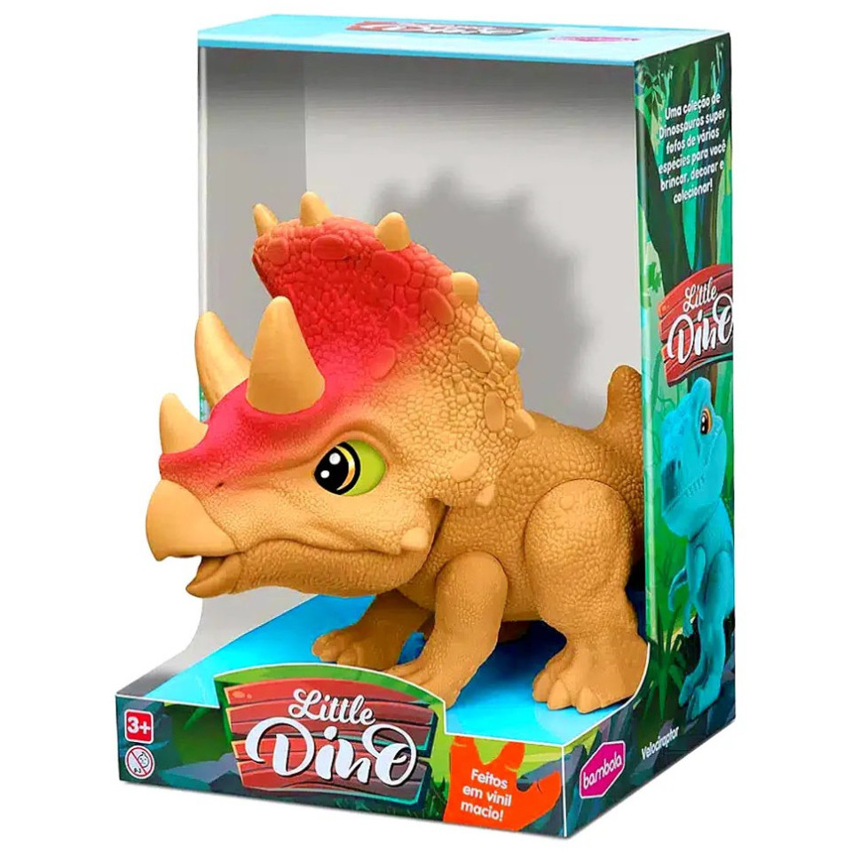 Boneco Little Dino Triceratops Brinquedo Dinossaur