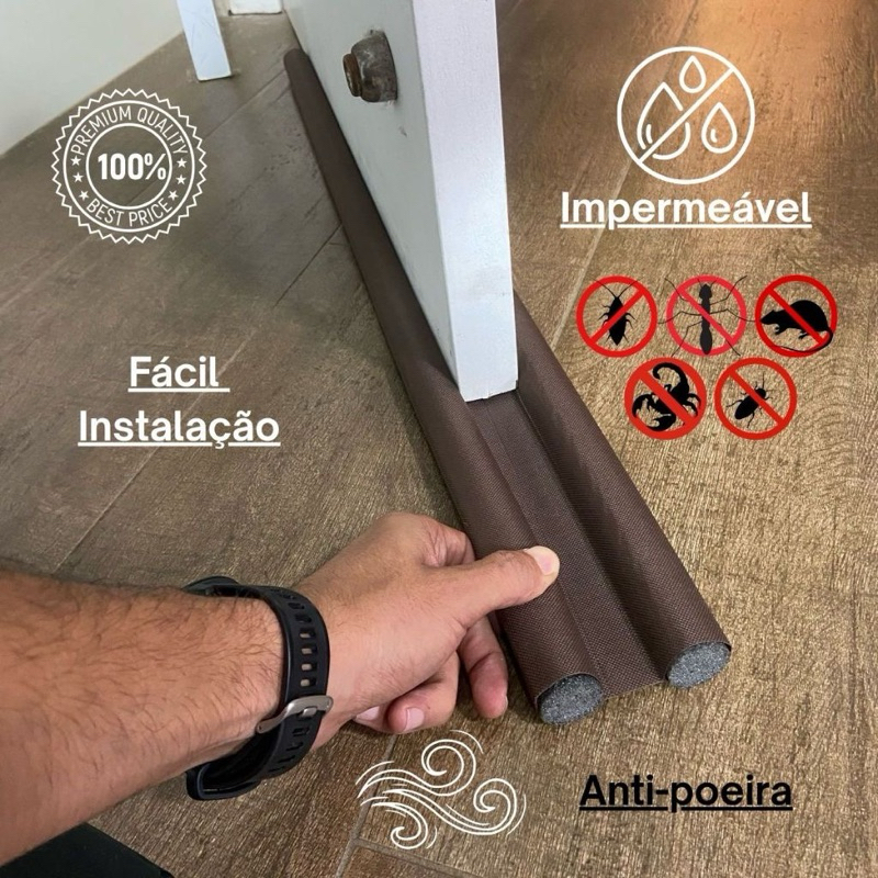 Tapa Porta Ajustável 80/90/100cm Veda Porta Rolo 