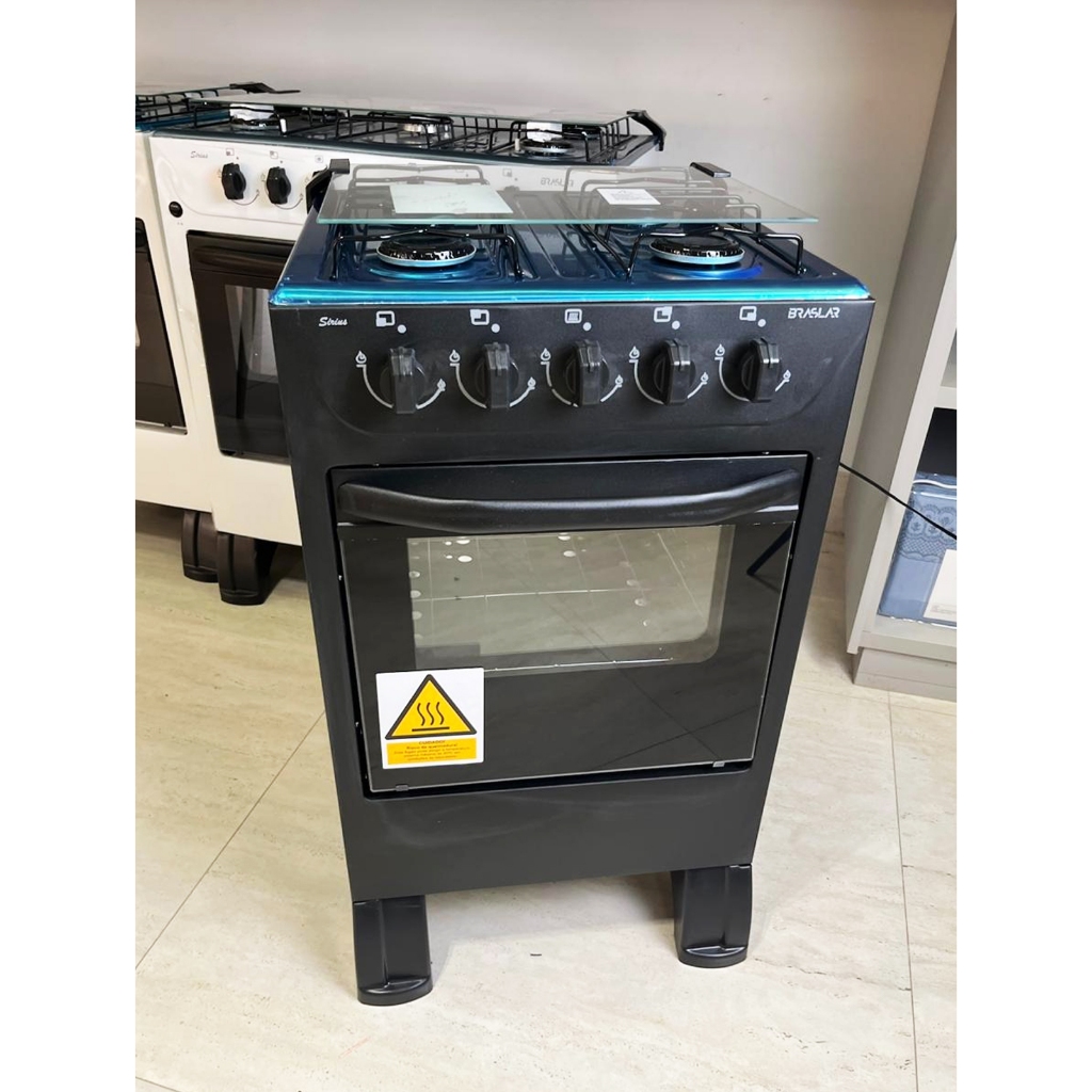 Fogão Braslar New Sirius 4 Bocas Preto  Acendimen