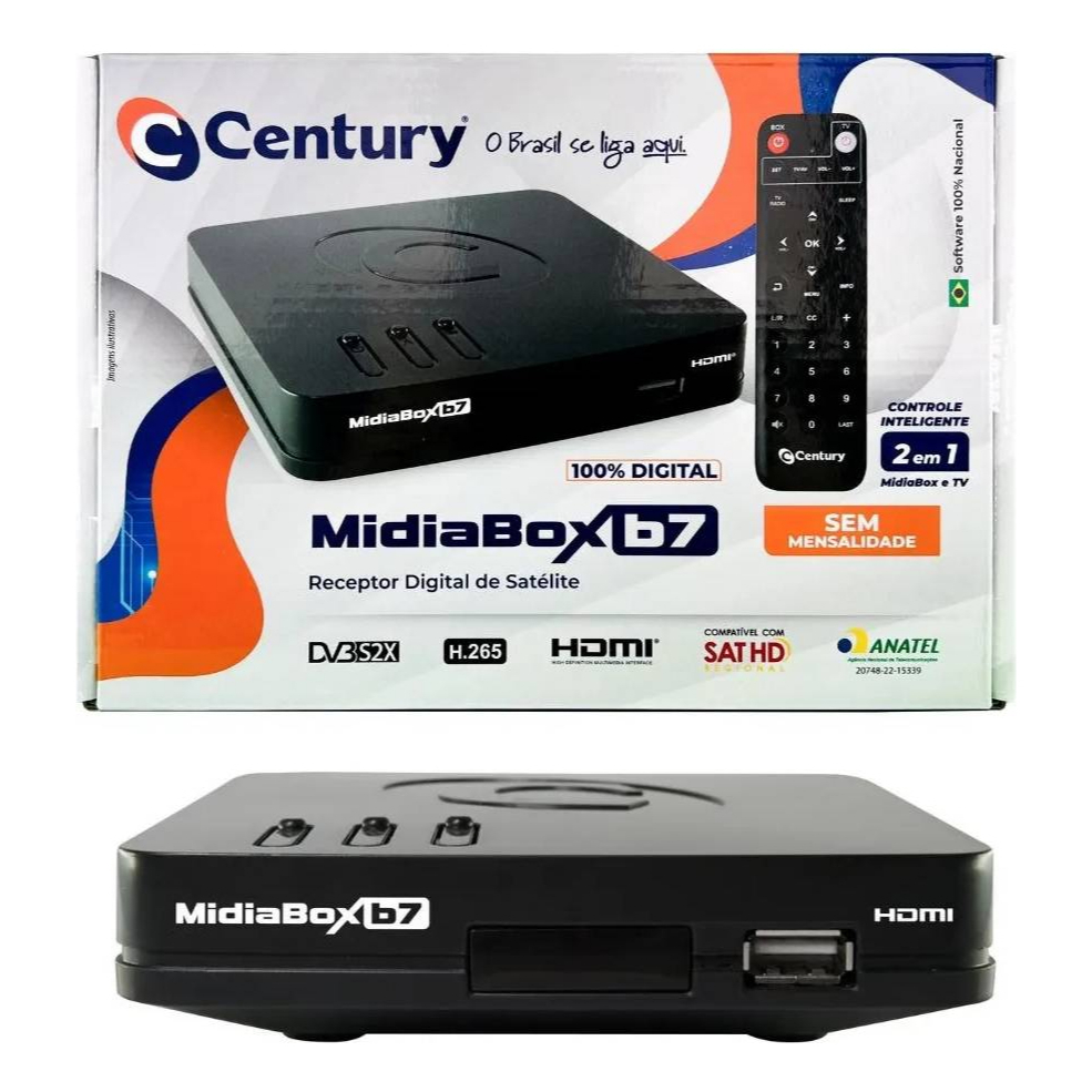RECEPTOR DIGITAL NOVA PARABÓLICA CENTURY B7 MIDIA
