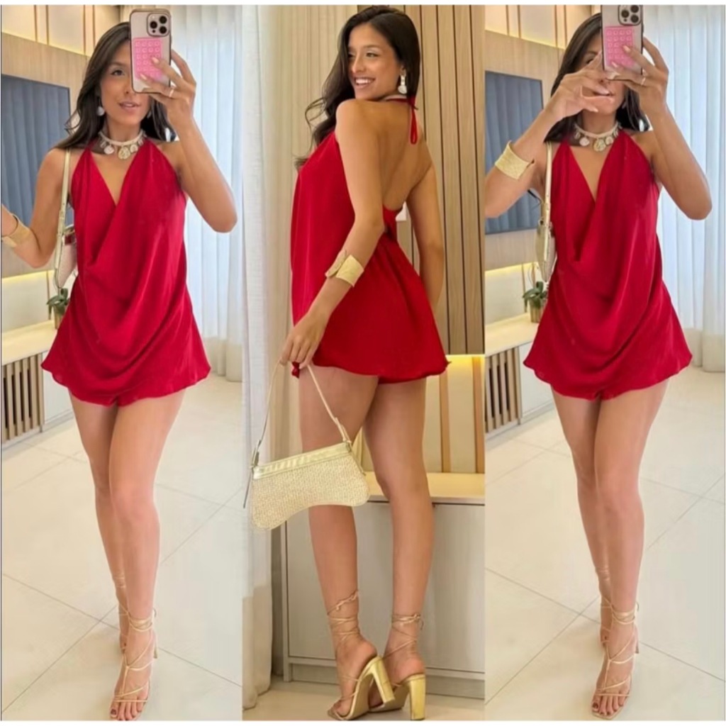 Conjunto Feminino Verão Short Saia Com Blusa Fren