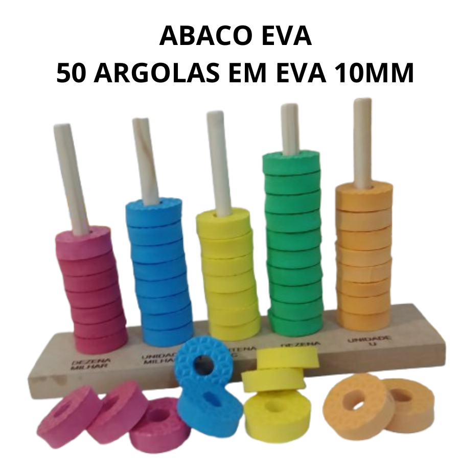 Àbaco aberto 50 argolas em e.v.a brinquedo Educat