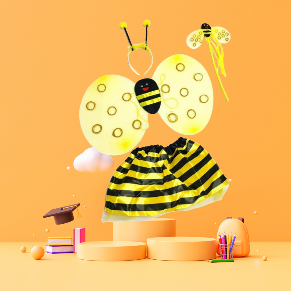 Kit Fantasia Joaninha Infantil Saia + Tiara+ Varin