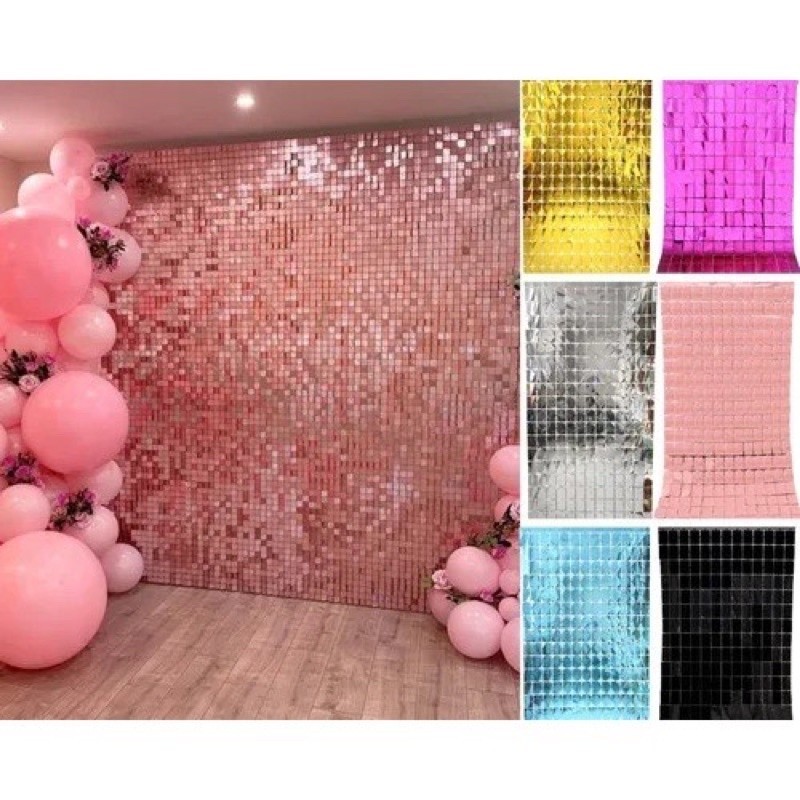 Cortina QUADRADA Metalizada 1mx2m painel decoraç�