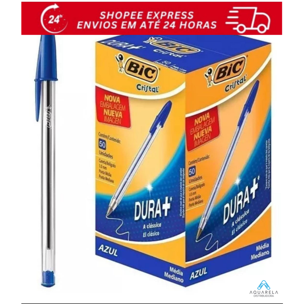 Caneta BIC Cristal Azul 1.0mm  Caixa com 50 Unidad