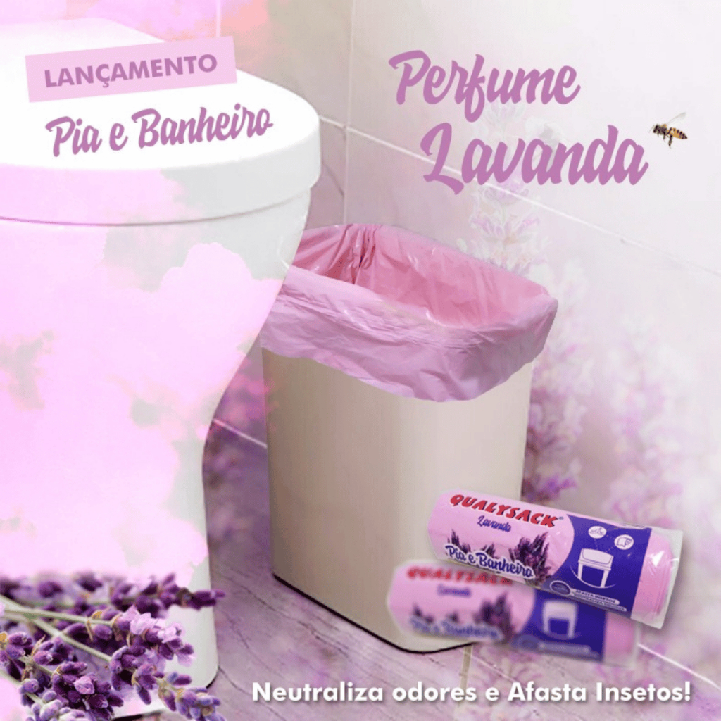 Saco de Lixo Perfumado Lavanda Anti Odores e Inset