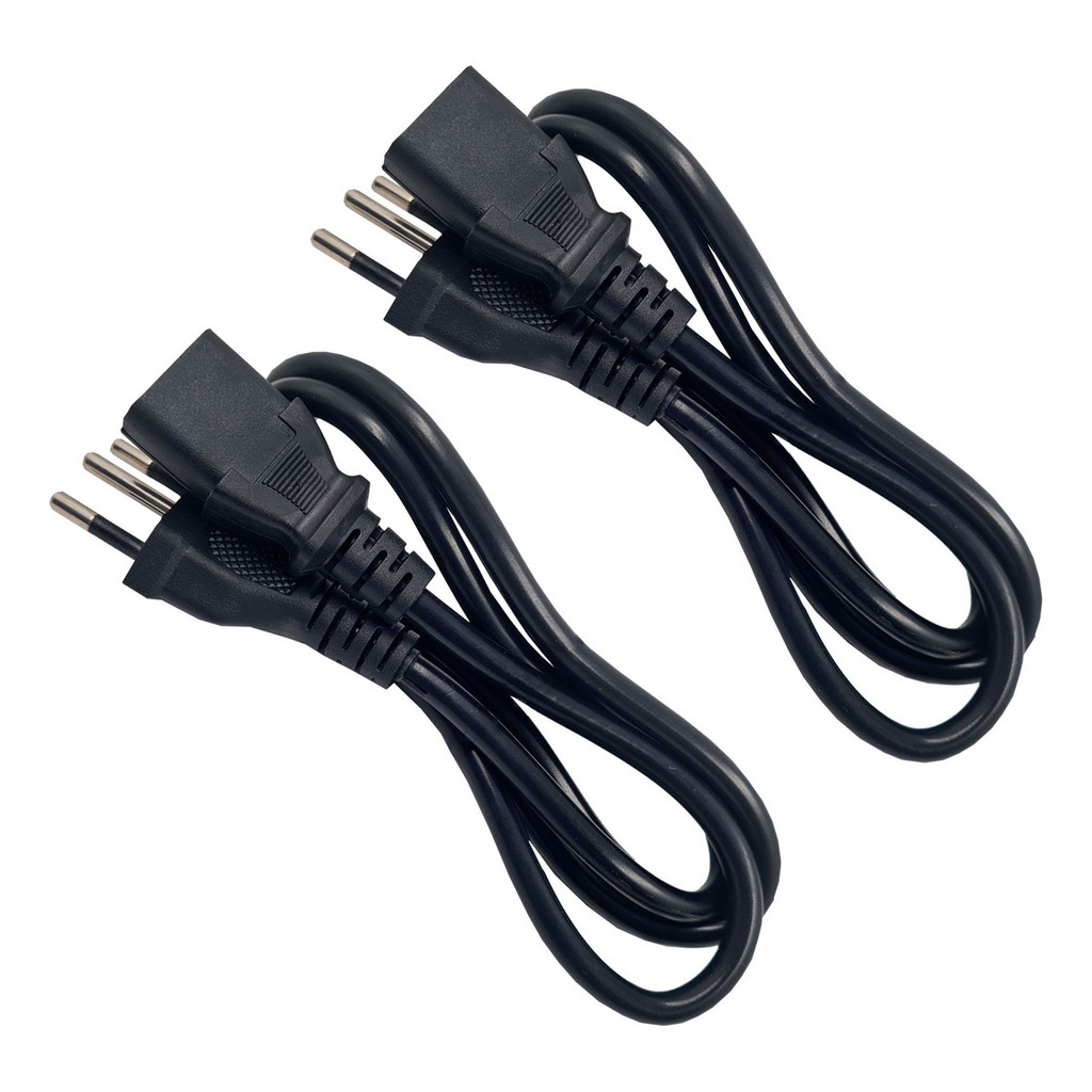 Kit Cabos Tripolar Bivolt para Fonte, CPU, TV, Mon