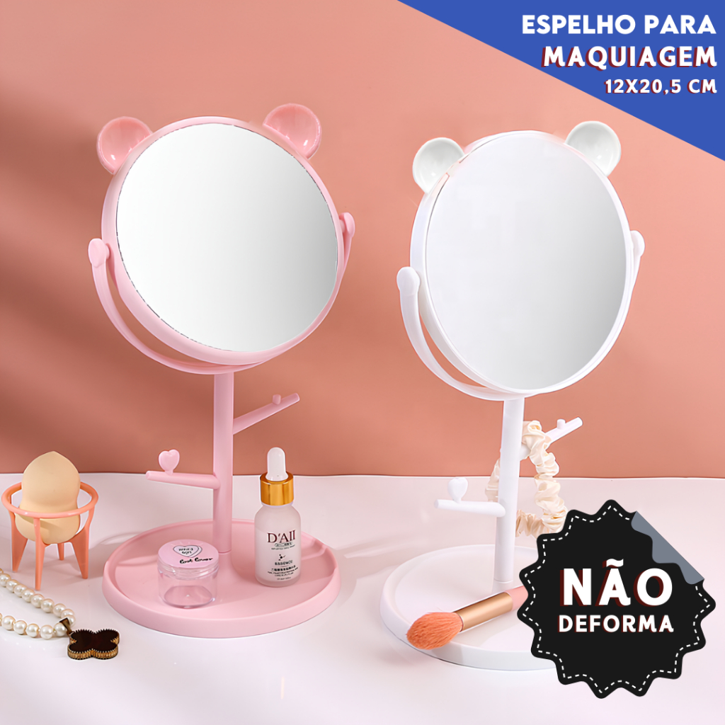 Mini Espelho Redondo Para Maquiagem Penteadeira Po