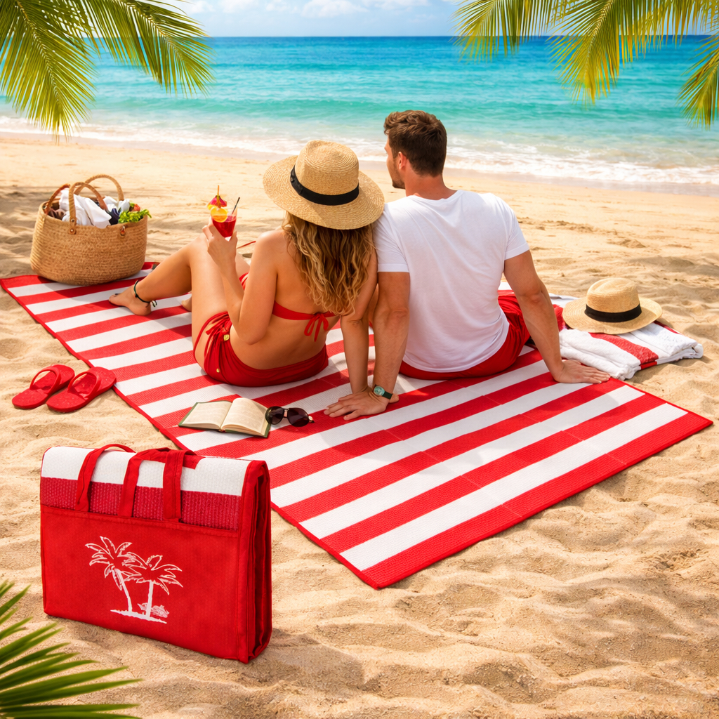 Esteira De Praia Palha Sintética Camping Piqueniq