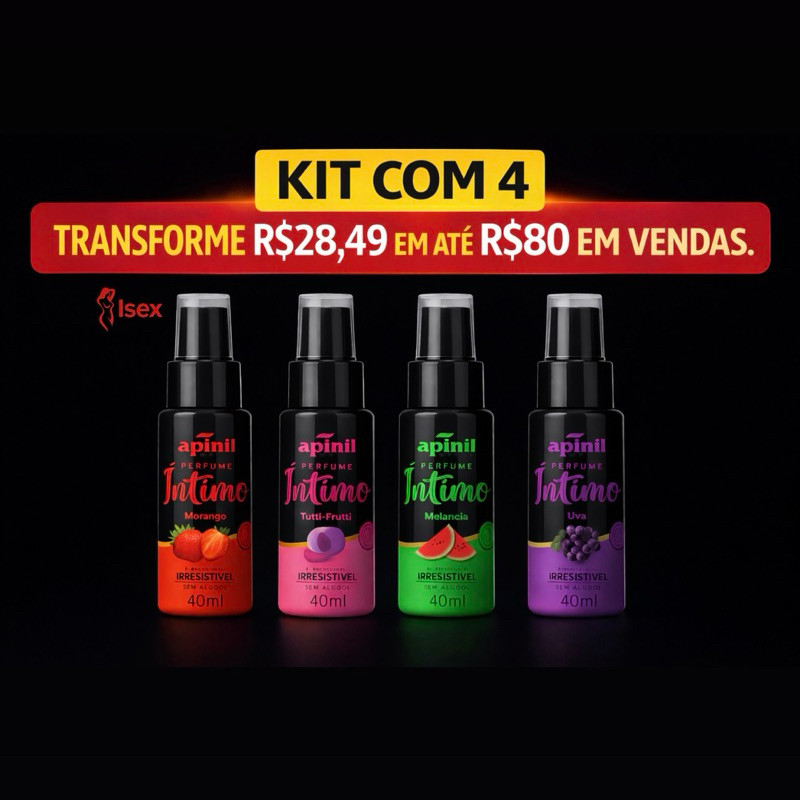 Kit com 4 Perfume Intimo Beijavel Apinil – A