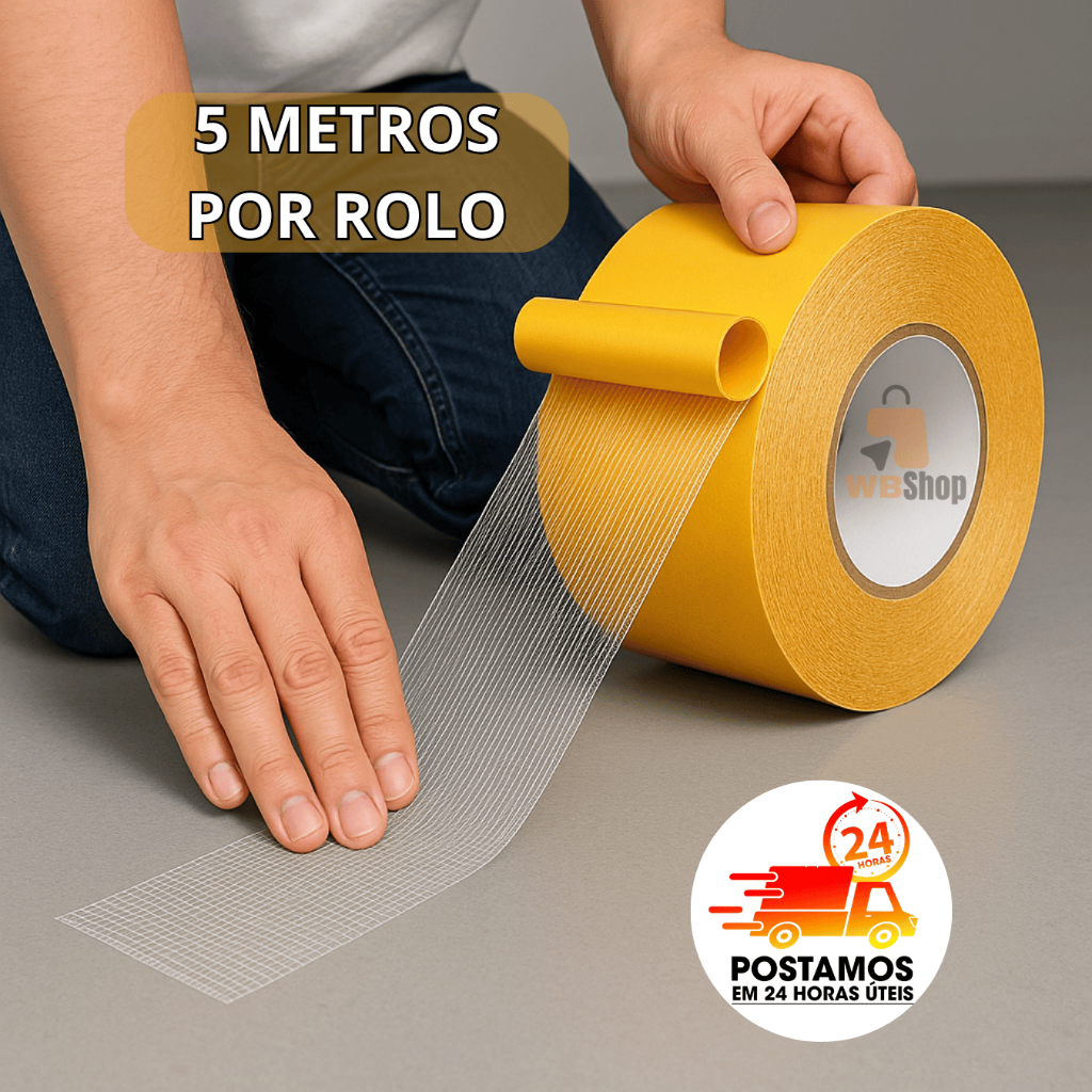 Fita Dupla Face Para Tapete Carpete Tecido De Fixa