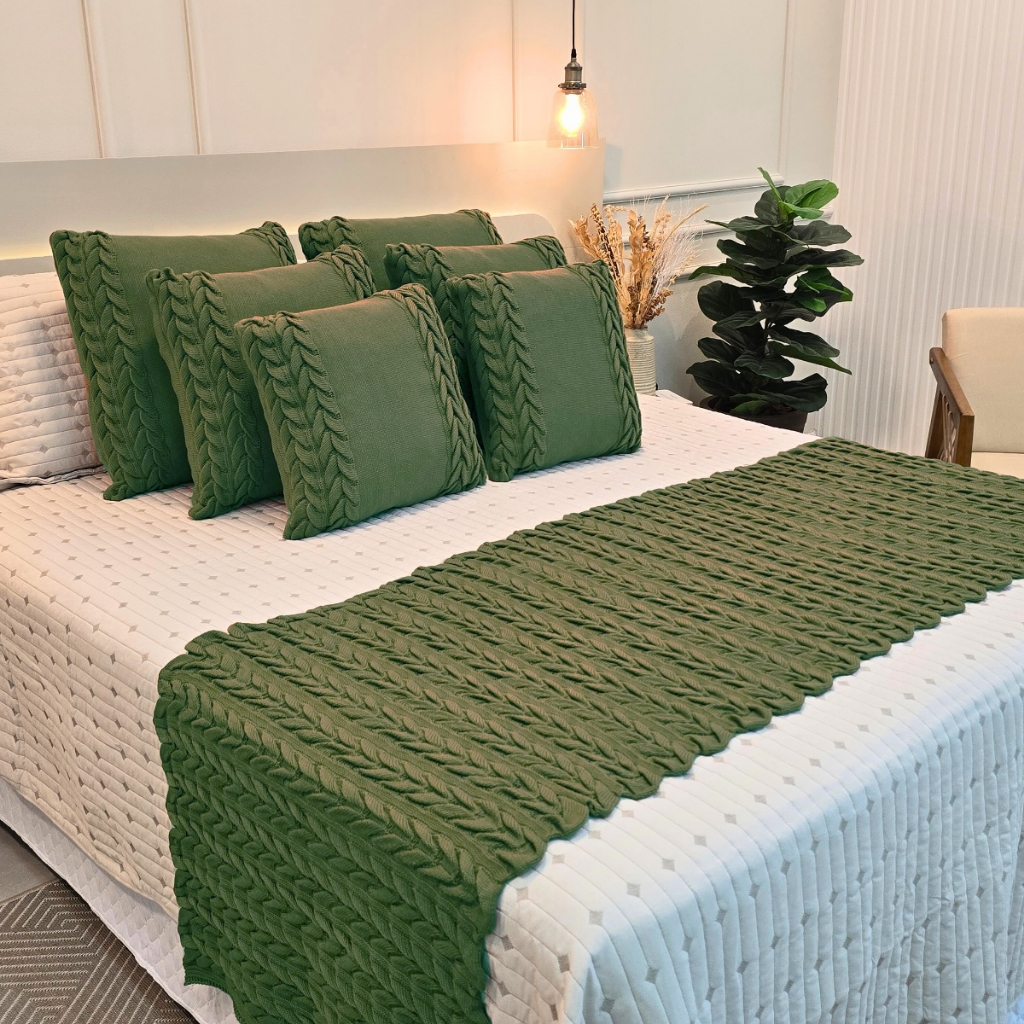 Peseira Manta Tricot Sofá Cama Casal Queen King A