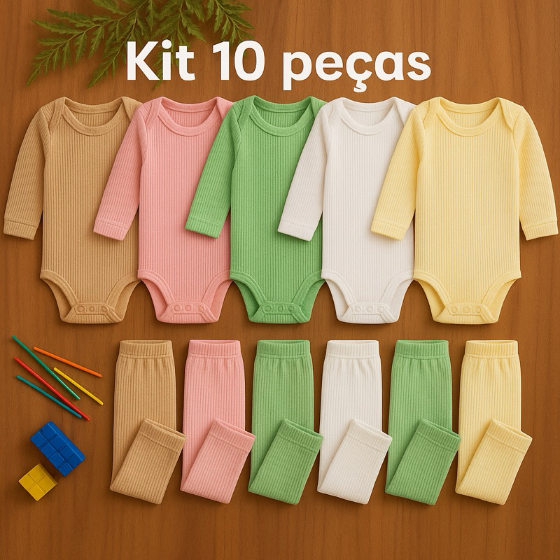 Kit 10 Peças Conjuntos Roupinha de Bebê Body Lis
