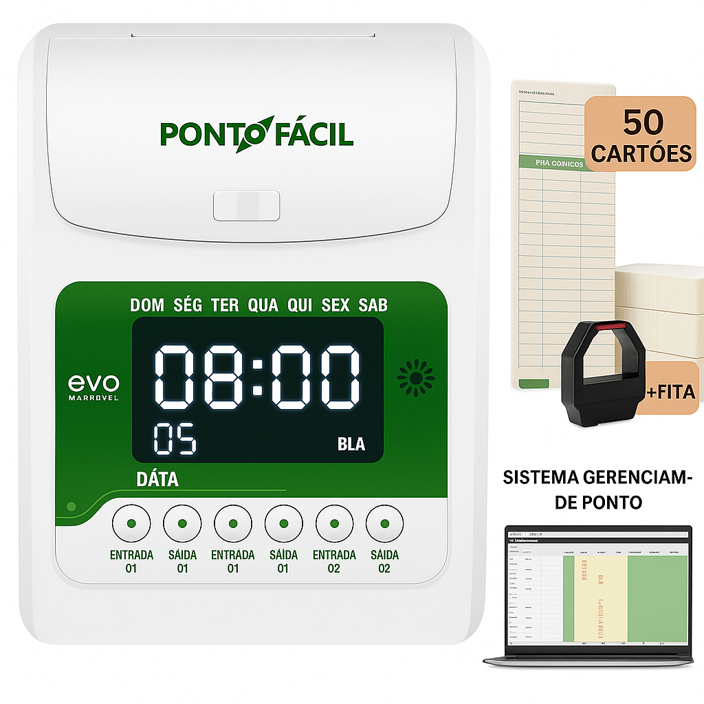 Relógio Ponto Cartográfico Evo Ponto Facil + Cha