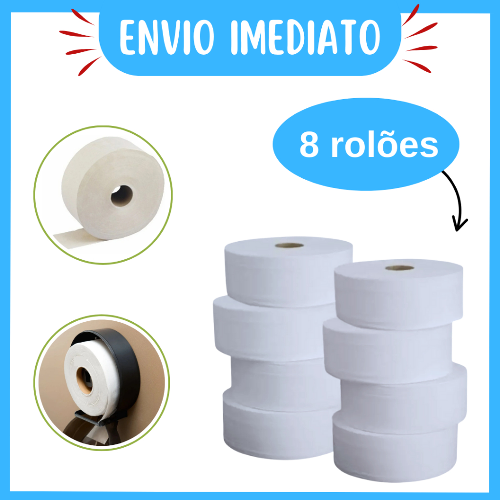 Papel Higiênico Rolão de 300m para Uso Comercial