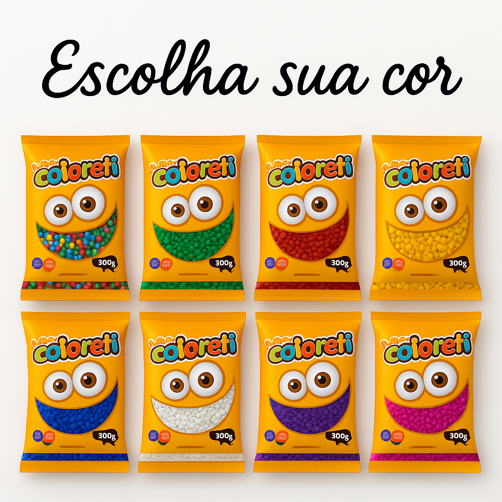 Coloreti Confeito Chocolate Escolha a Cor 300g 