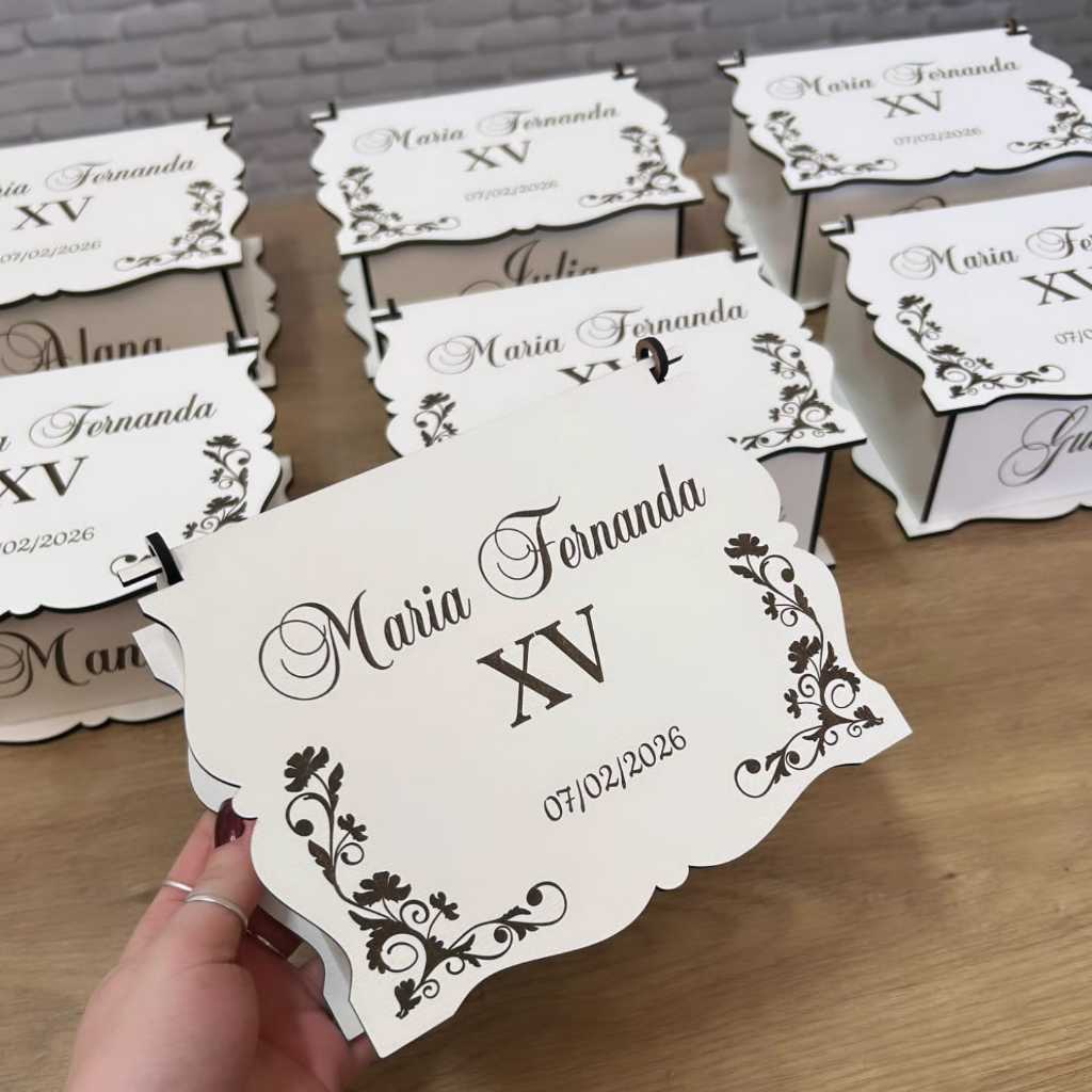 Caixa Convite Luxo MDF Personalizada  15 Anos | Ca