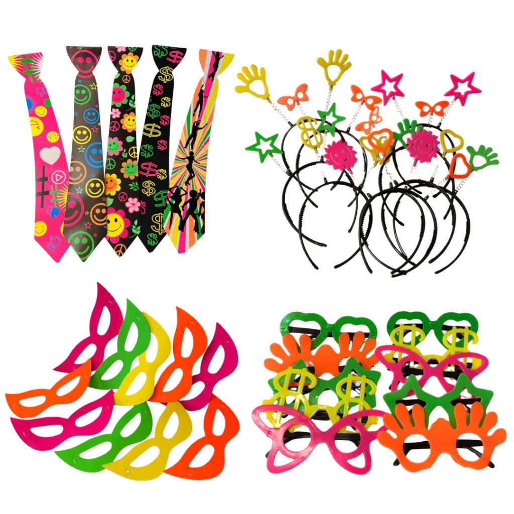 Kit Neon Balada 40 peças Aniversário Festa Ócul