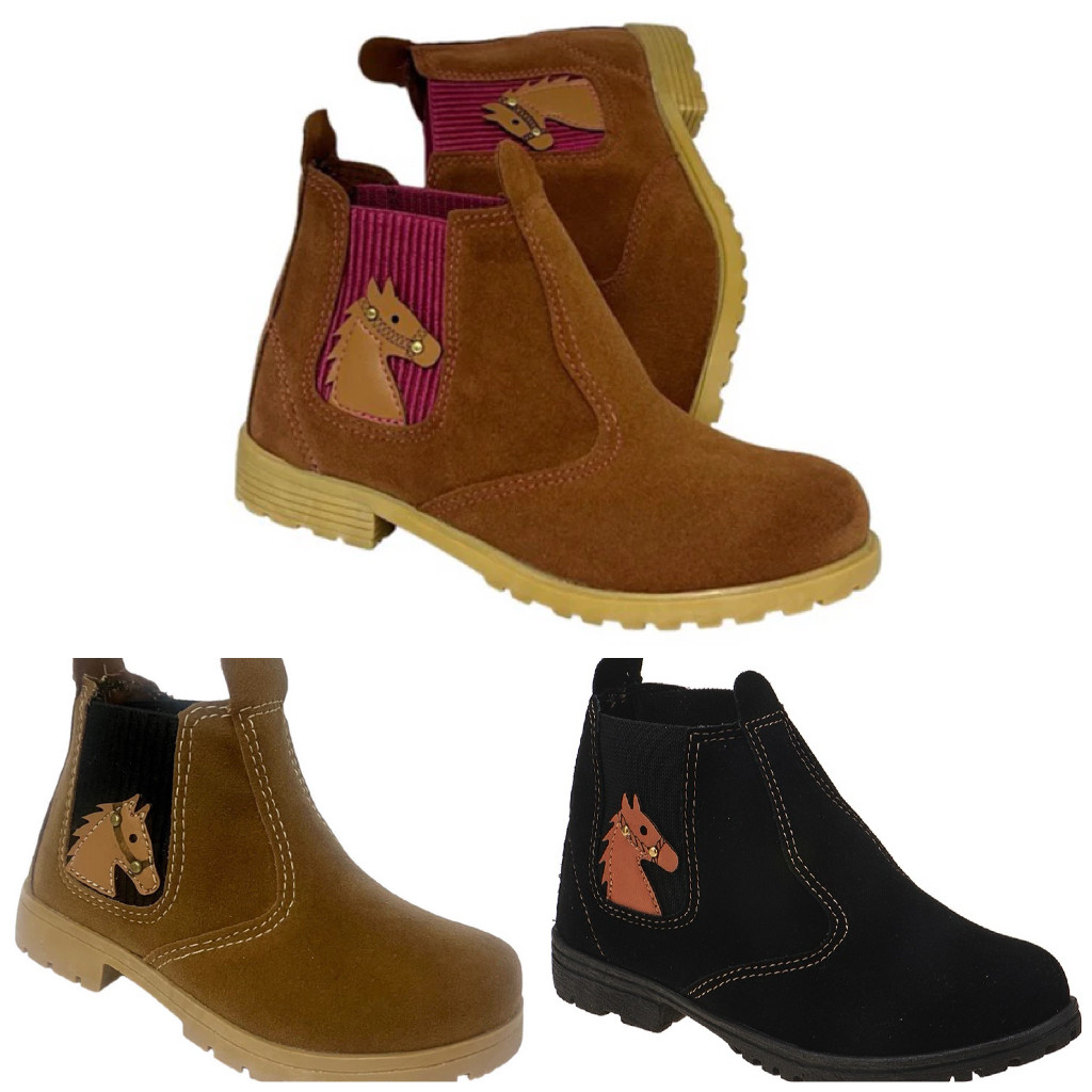 BOTA BOTINA CANO CURTO INFANTIL MENINO CAVALO CARA