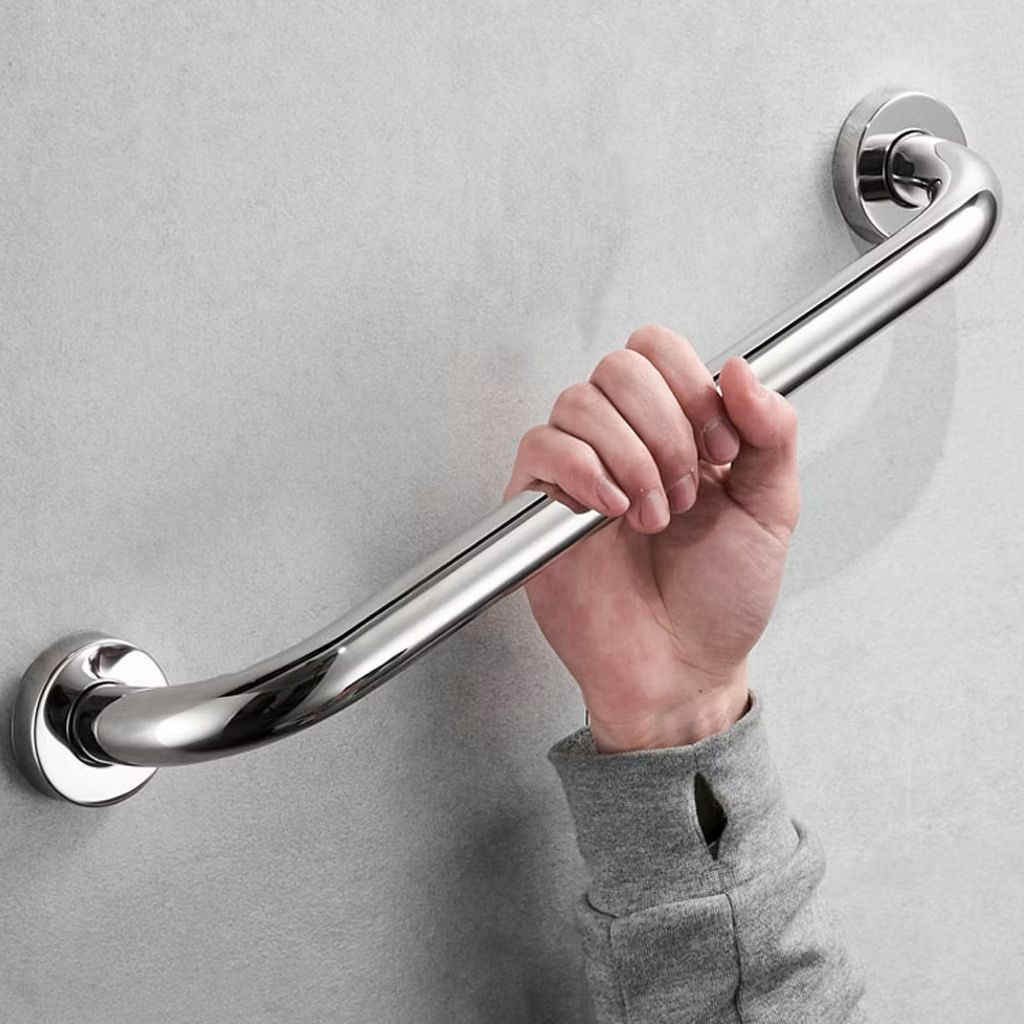 Barra Inox de Apoio 40cm, Alça Corrimão Aço Ino