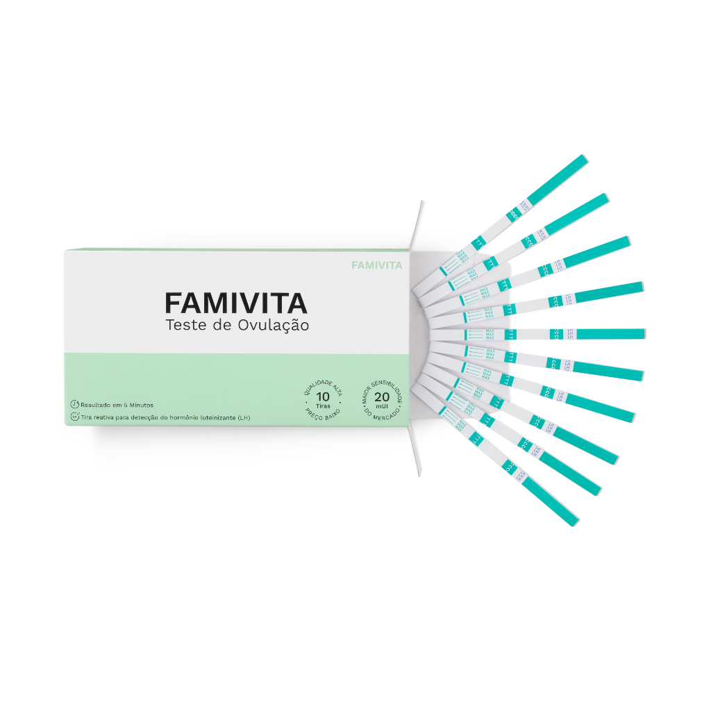 Teste de Ovulação Famivita com 10 Tiras  Alta Se
