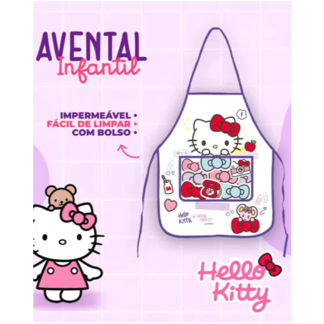 AVENTAL INFANTIL C/ BOLSO – HELLO KITTY