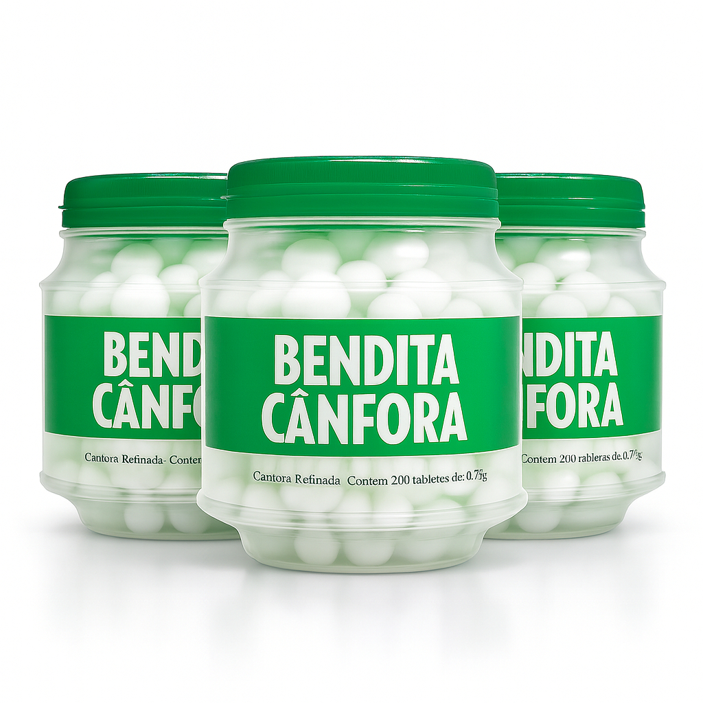 Kit Bendita Cânfora Pote com 200 Pastilhas de 0,7