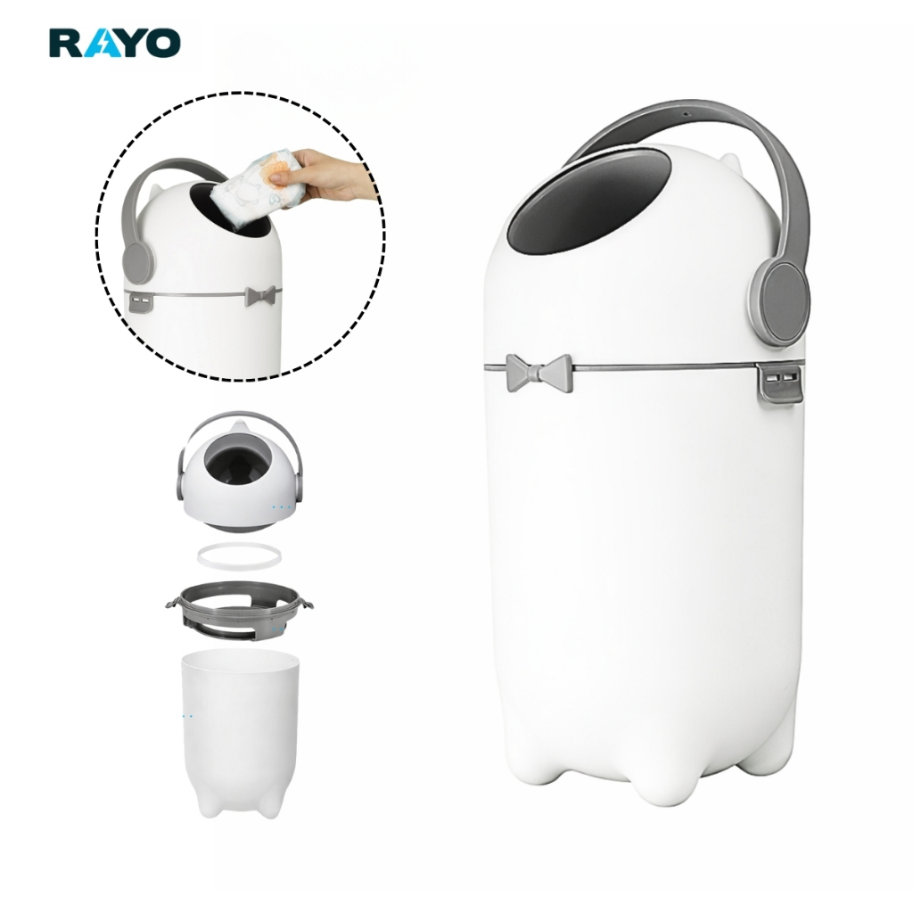 Lixeira Antiodor Antibacteriana 3 em 1 para Fralda