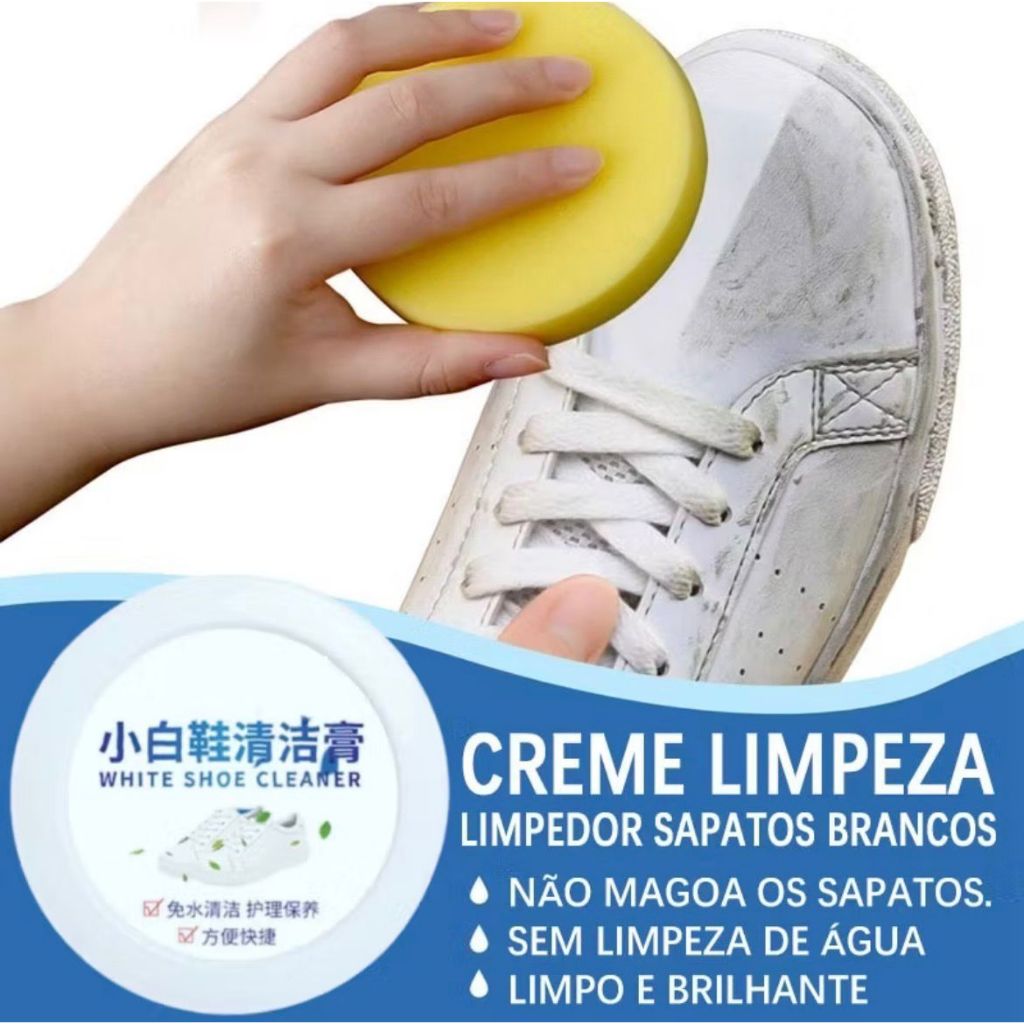 Kit Limpeza de Tênis 120g Creme Branqueador + Esp