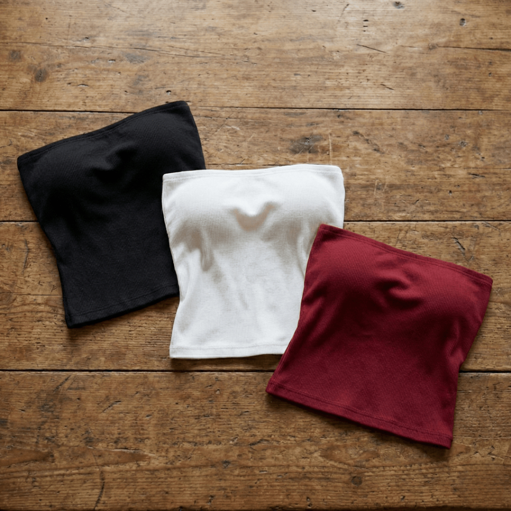 Kit 3 Tops Tube Feminino Canelado Versátil Modern