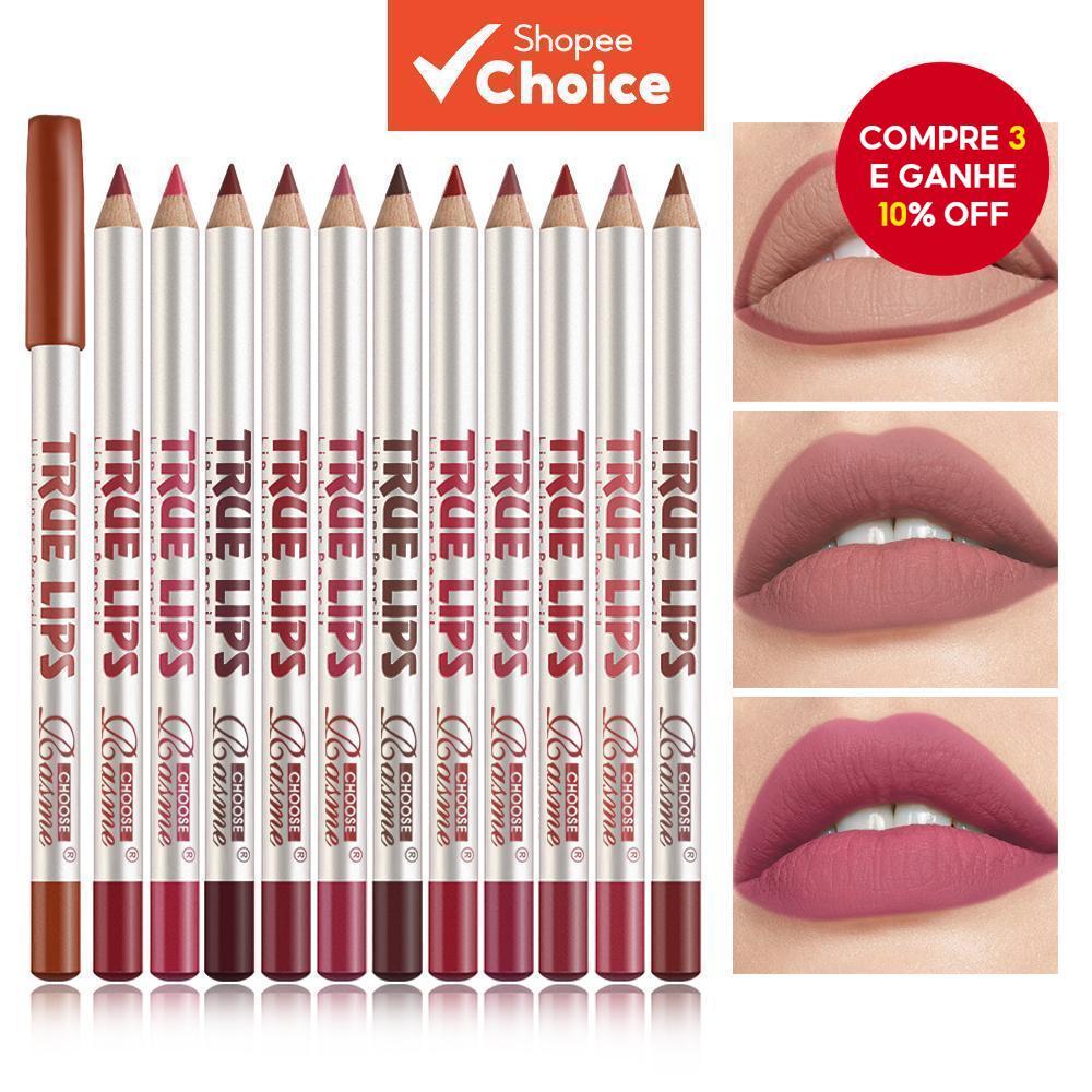 Conjunto de 12 varas Forro labial fosco não desbo