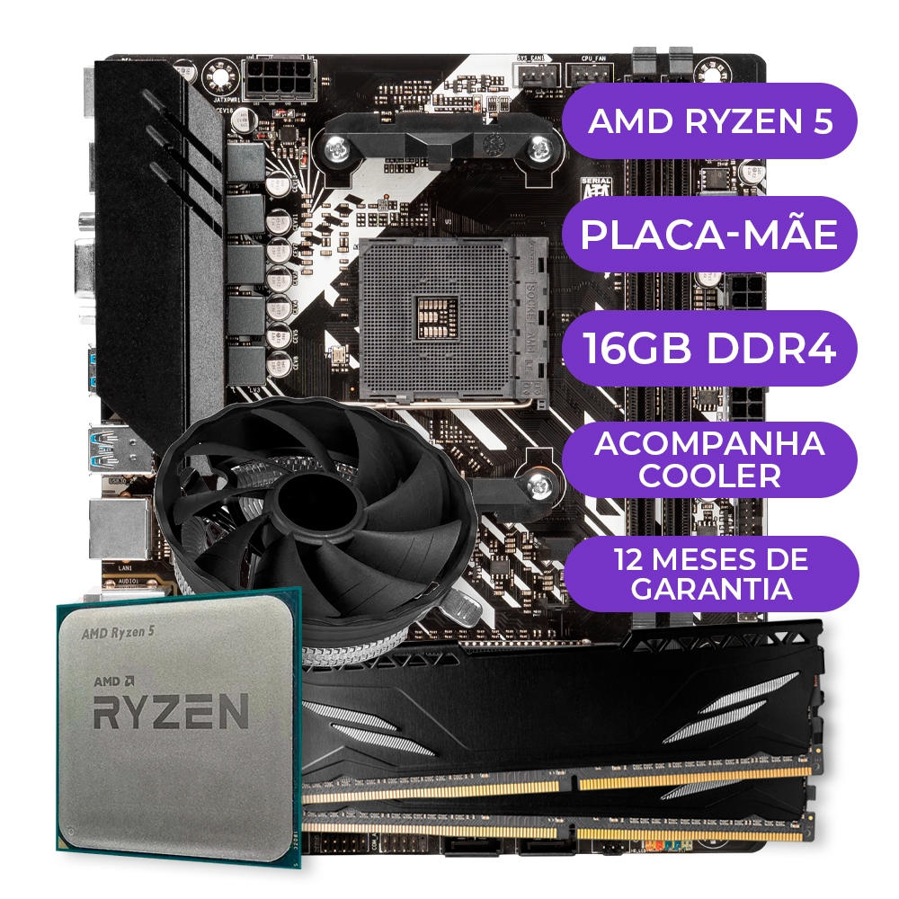 Kit Upgrade Gamer, Processador AMD Ryzen 5 5600GT 