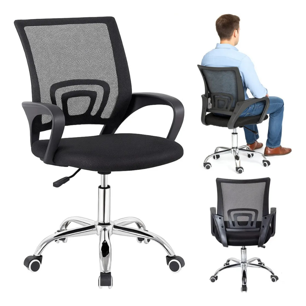 Cadeira De Escritorio Home Office Giratoria Com Te