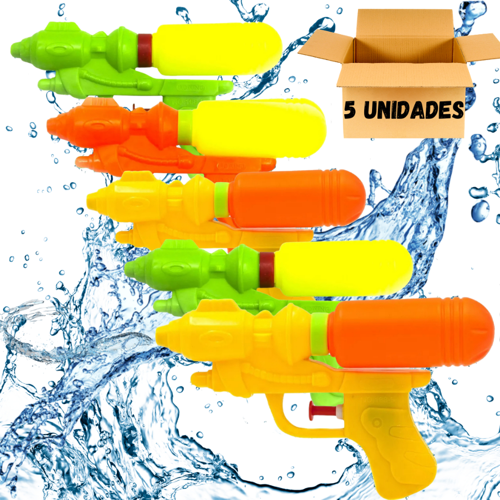 Kit 5 Pistola de Água Arminha Brinquedo Arma Pisc