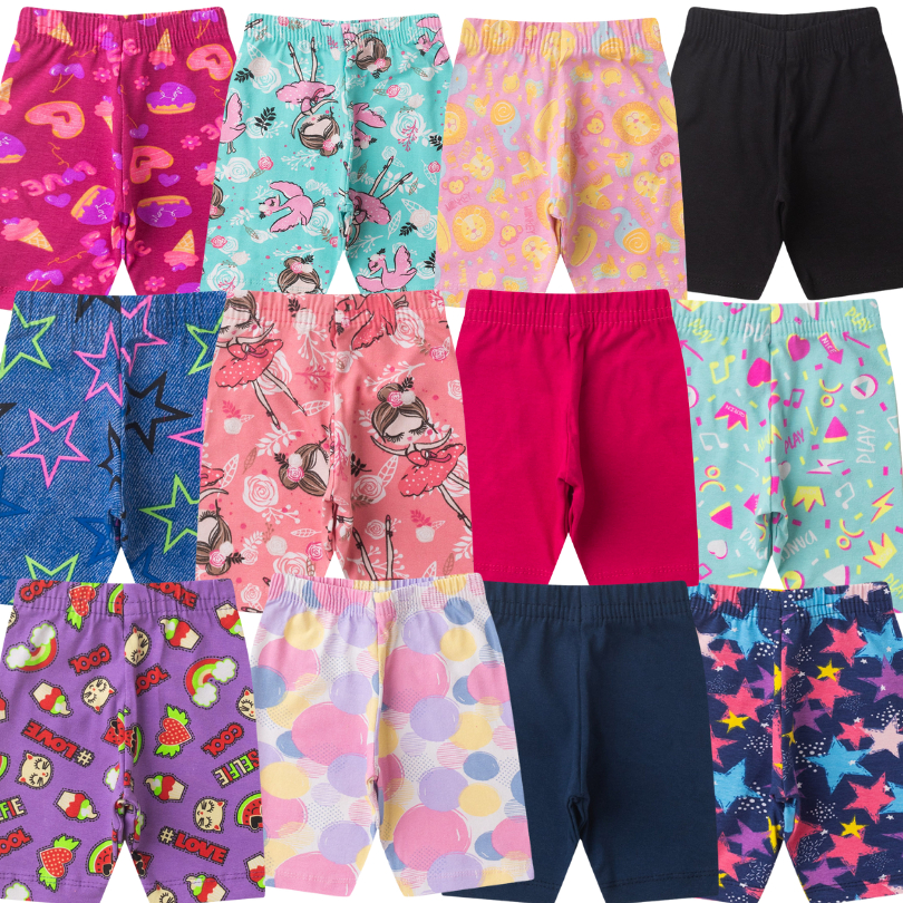 Kit Sortido 5 Bermuda Ciclista Menina  Shorts Infa