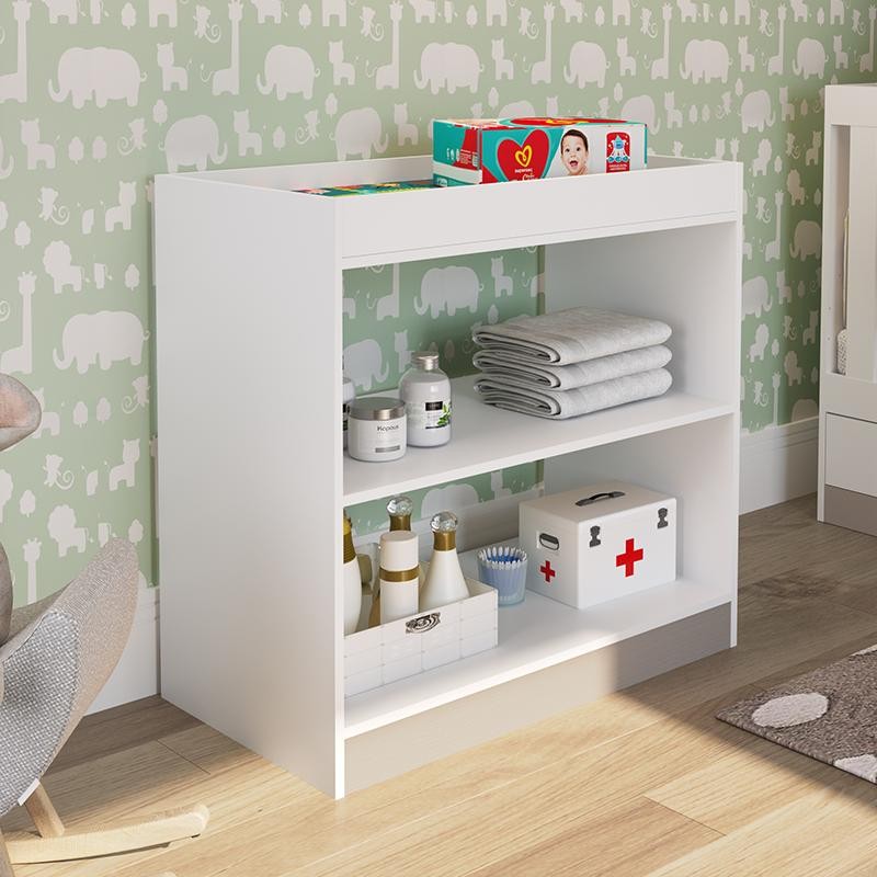 Trocador De Fraldas Funcional com 2 Prateleiras Ba