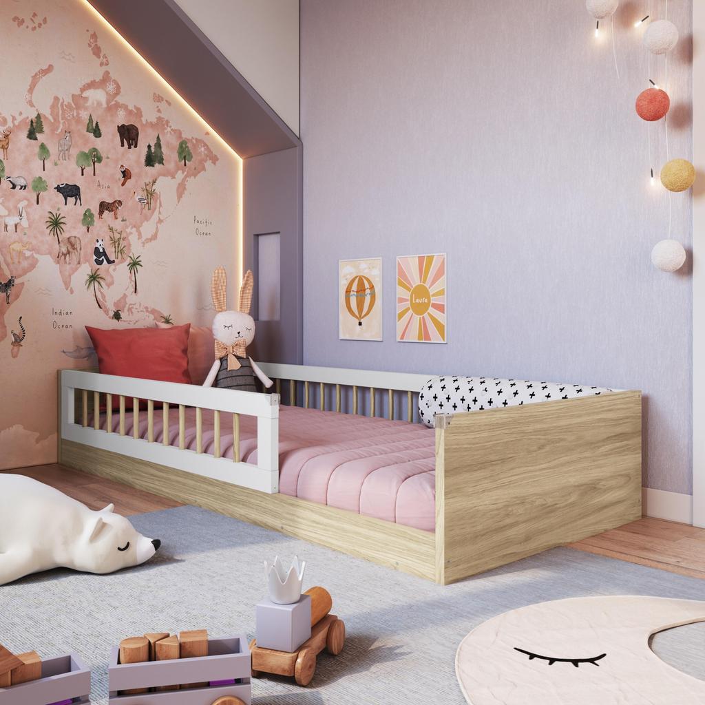 Cama Infantil de Chão Montessoriana Menino e Meni