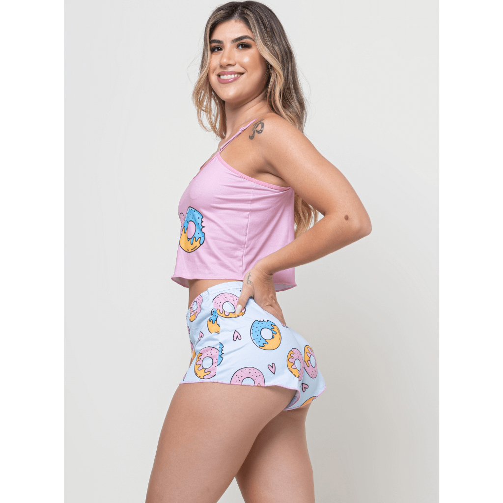 Pijama Feminino Baby Doll Estampa Personagem Estam