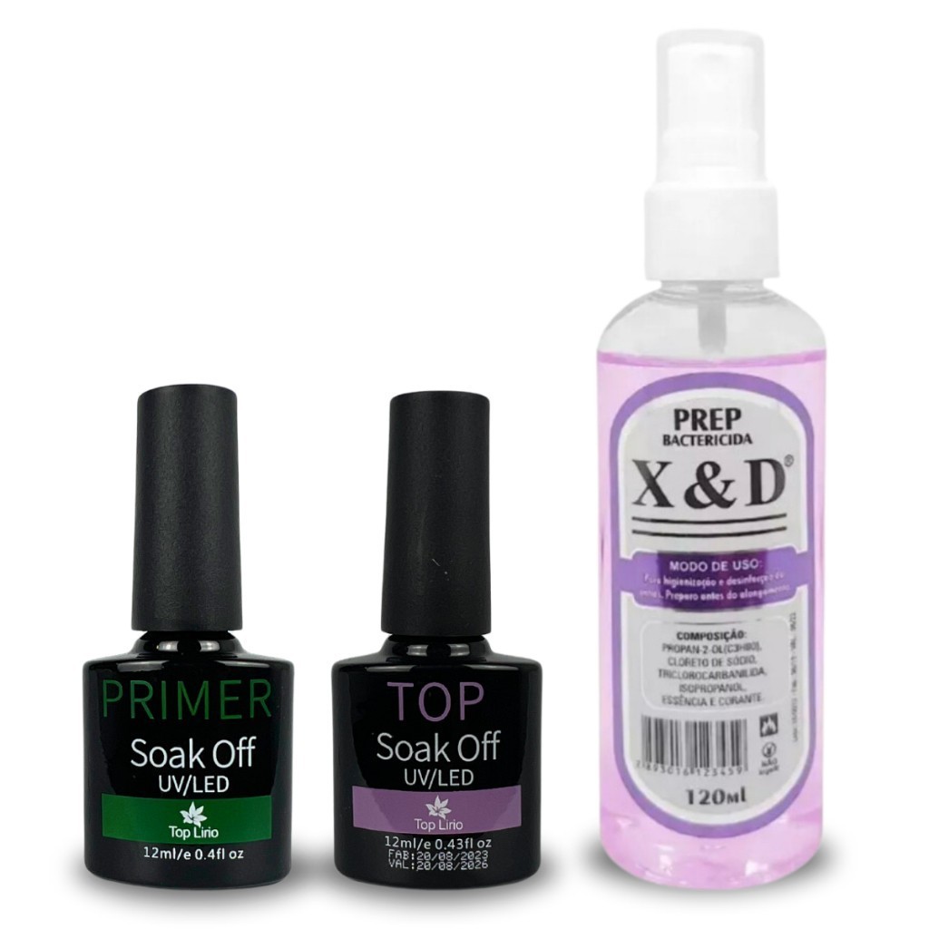 Kit Top Coat e Primer Lirio PREP Preparadores Alon
