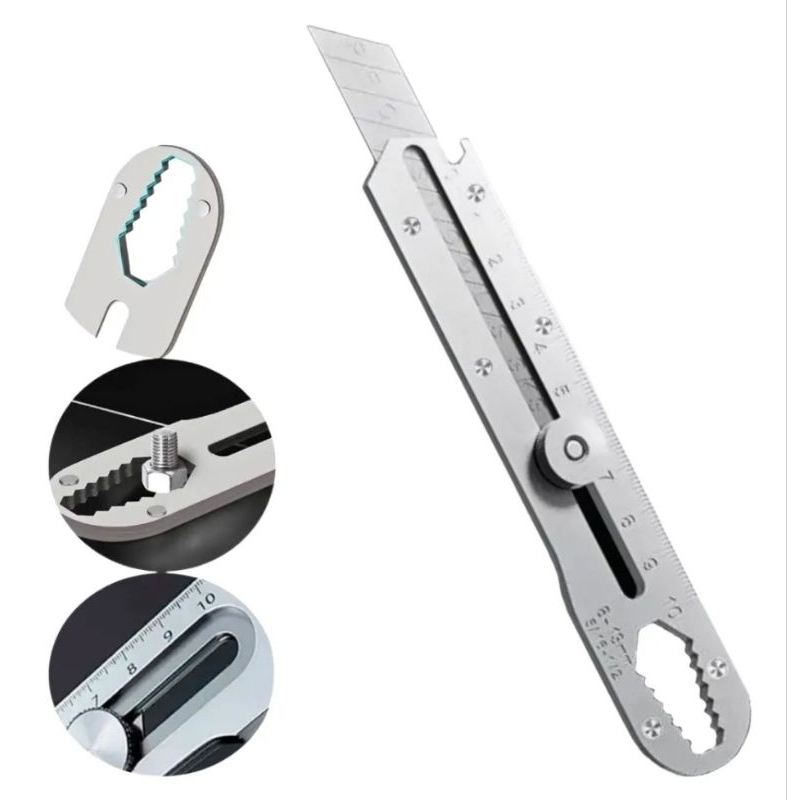 Estilete Profissional Com Trava Aço Inox Maciço 