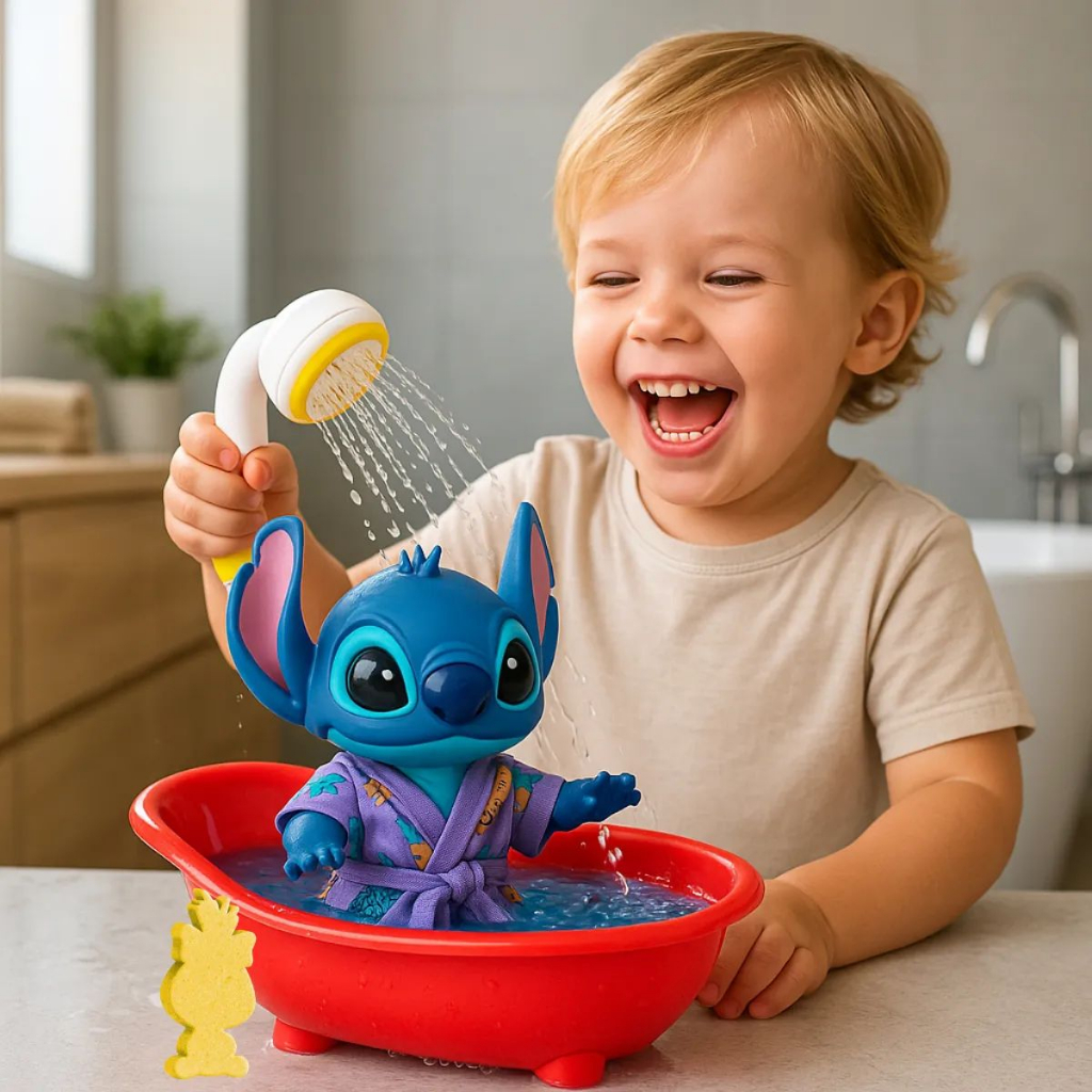 Boneco Disney Stitch Vinil Articulado Com Acessór